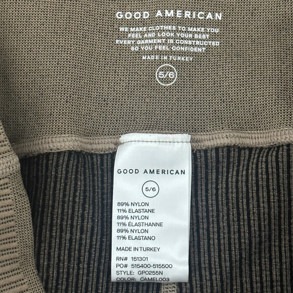 Good American Brown Camel Seamless Compression UV Protection Leggings NWOT - Picture 8 of 8